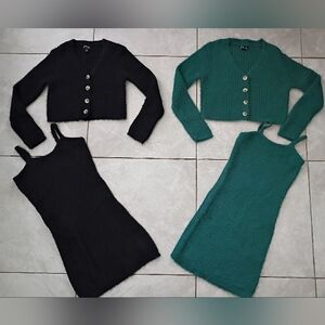 Art Class Black and Green Knitwear Set